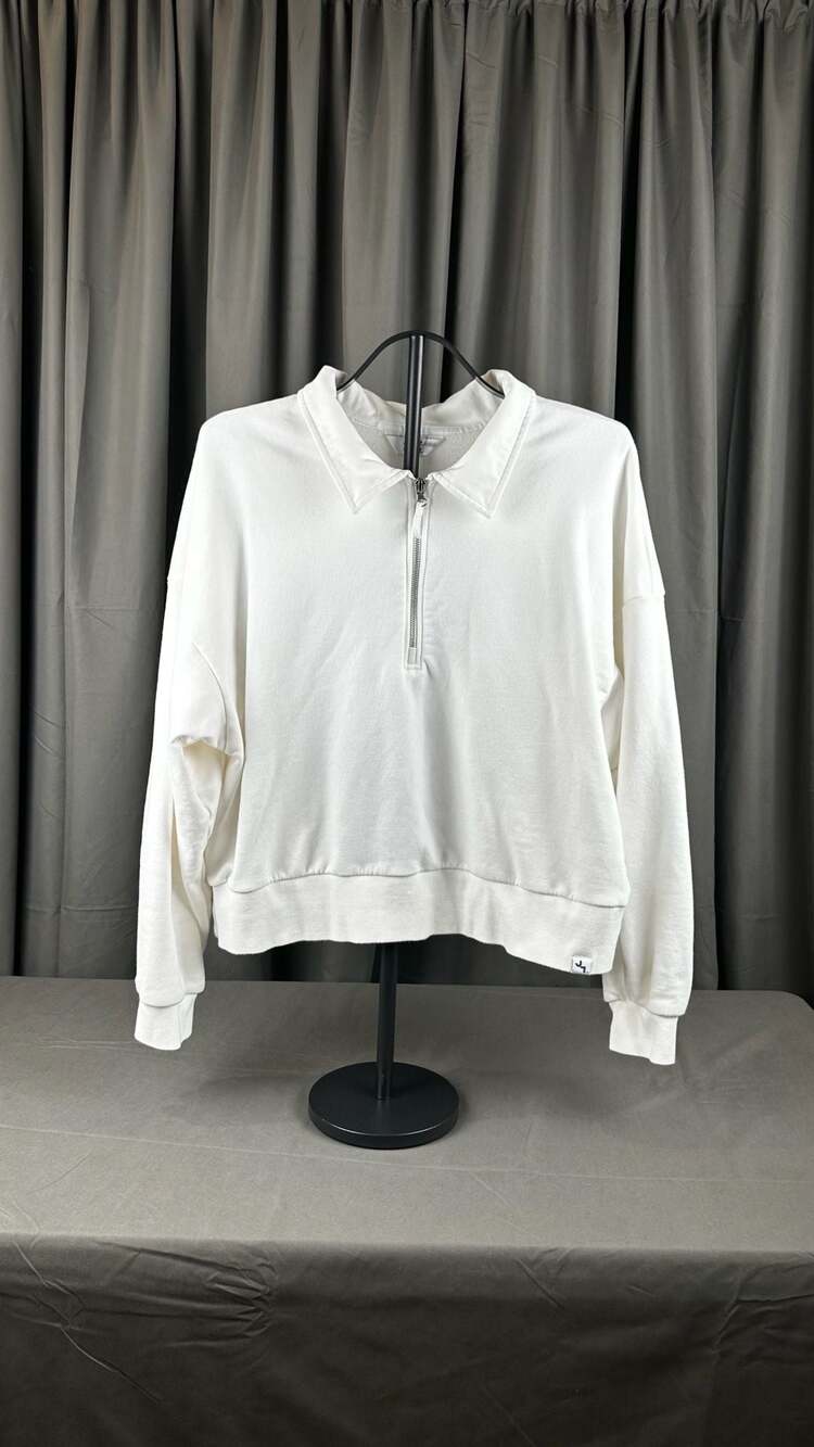 JoyLab Quarter Zip Sweatshirt Size XL White Star Back Graphic